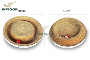 Wholesale Two-Sided Cat Bed with Toy - Bed for Cat, Cat Scratcher Corrugated Cardboard, Manufacturing in Vietnam