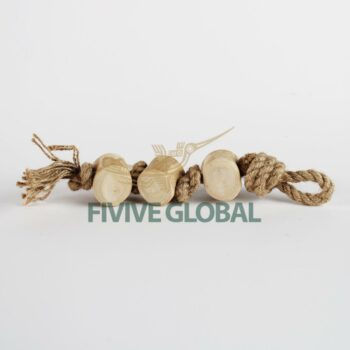 Wholesale Coffee Wood Tug with 3 Knots - Dog Tug of War Toys, Coffee Wood Rope Dog Toy, Manufacturing in Vietnam
